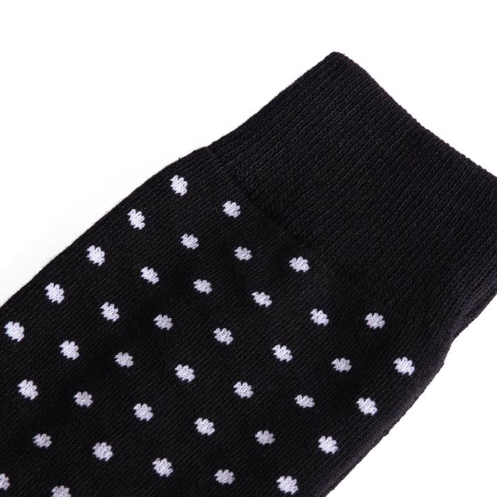 Groomsman Gear - Vente Chaussettes – homme - Chaussettes noires et blanches à pois | Tailles pour hommes 7-121