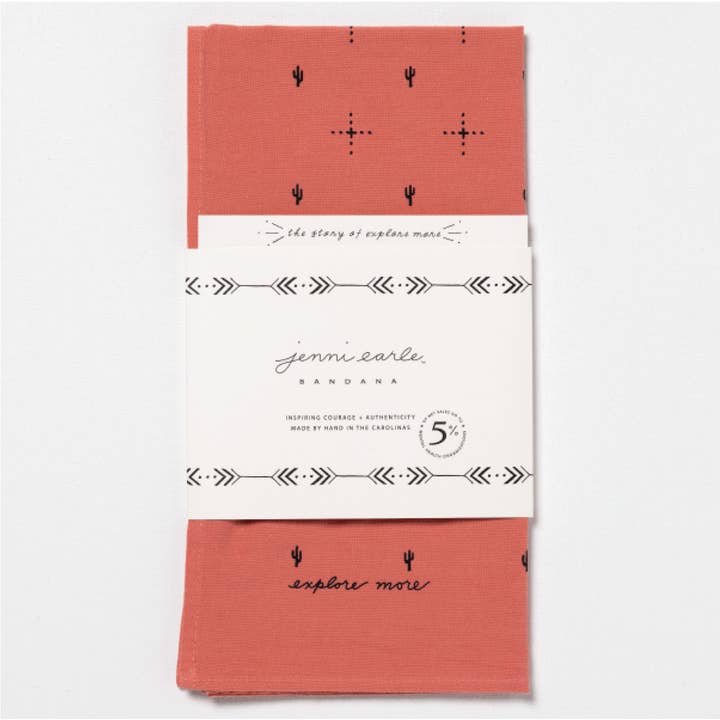 Jenni Earle - Wholesale Bandana - Women's - “Explore More” Heritage Bandana – Ethically Made in USA3