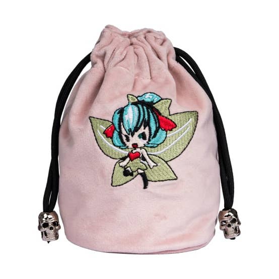 Pixie's Pouch | Flannel Drawstring Dice Bag | Pink for wholesale by Tabletop Dominion Limited