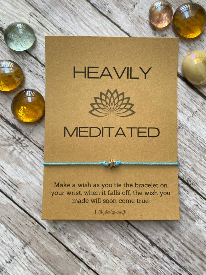 Heavily meditated, Yoga wish bracelet for wholesale by Lillydesigncrafts