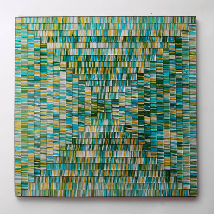 Bandeja de mosaico de vidrio sobre madera verde para venta al por mayor de Ithemba