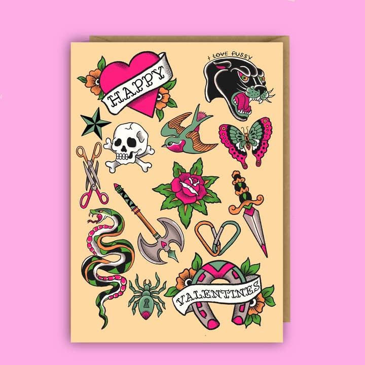 Lesbisk Valentinskort, Tatoveringsgave, sjov, LGBTQ+, Queer for engroshandel hos The Queer Store