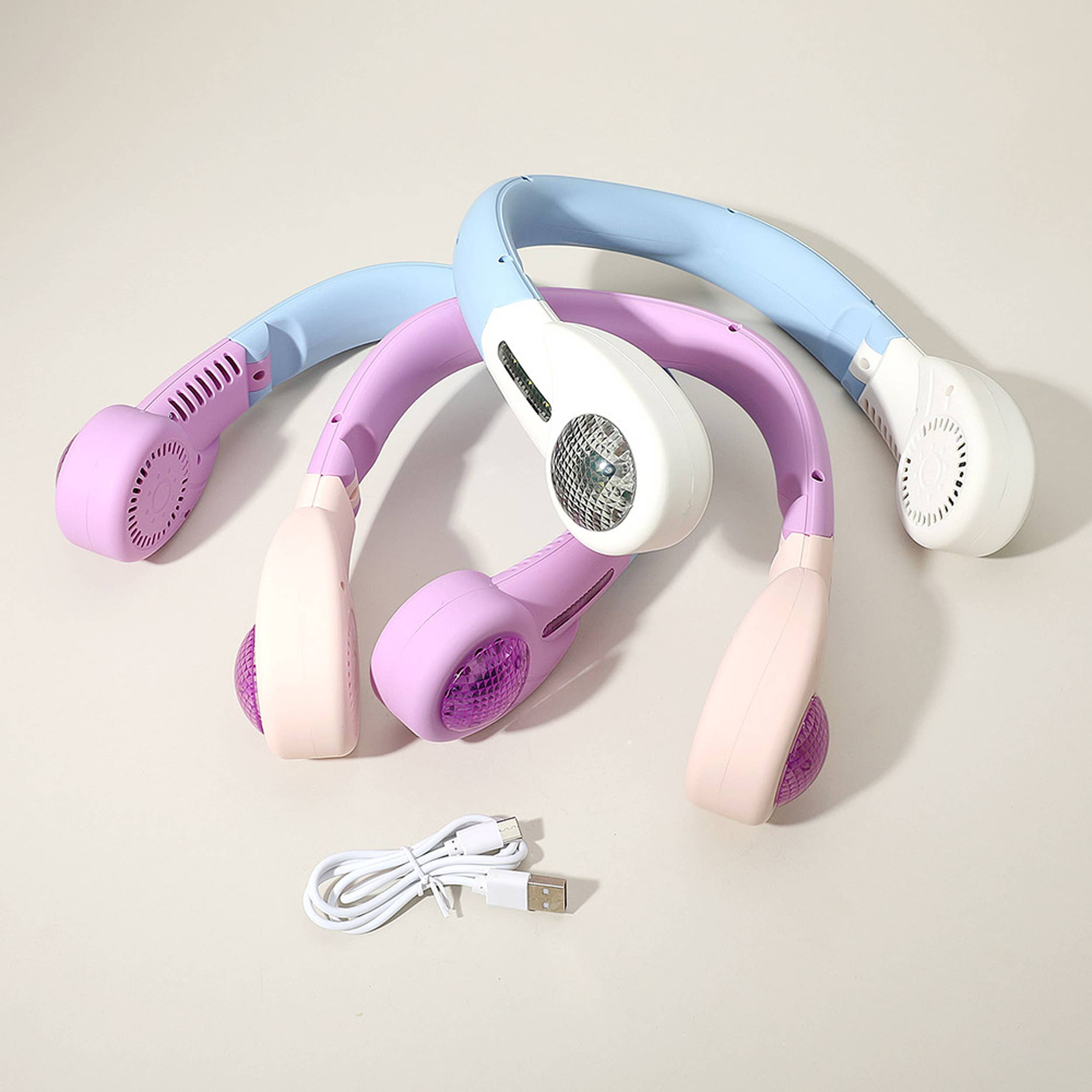 Lumbee Trade - Wholesale Handheld Electric Fan - Light Up Portable Foldable Neck Fan Gadget - Assorted2