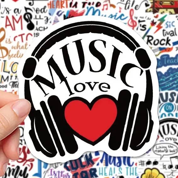 Colecção de Sticker com Temas Musicais - Ideal para bricolage, computadores portáteis! por atacado de Magnifique Hearts