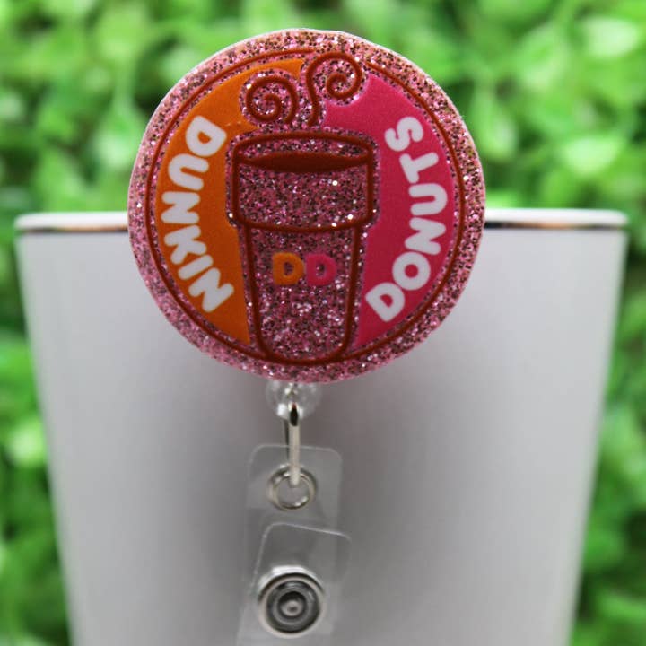 Dunkin Circle Badge/ID Holder Reel for wholesale by Hylidae Boutique