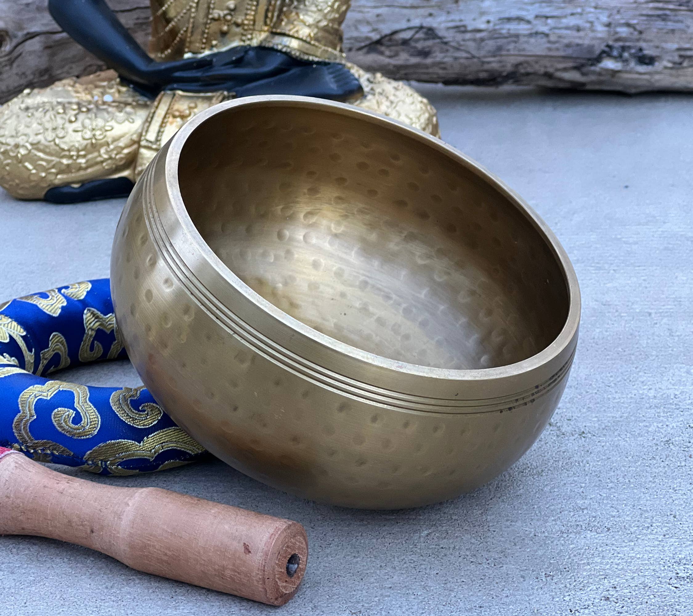 Lungta Imports - Wholesale Meditation Supplies - Tibetan Ring Gong Meditation Singing Bowl Complete Set10