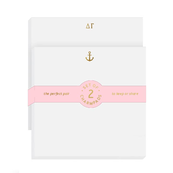 Delta Gamma Charmpad 2 Pack for wholesale by Inclosed Letterpress Co.