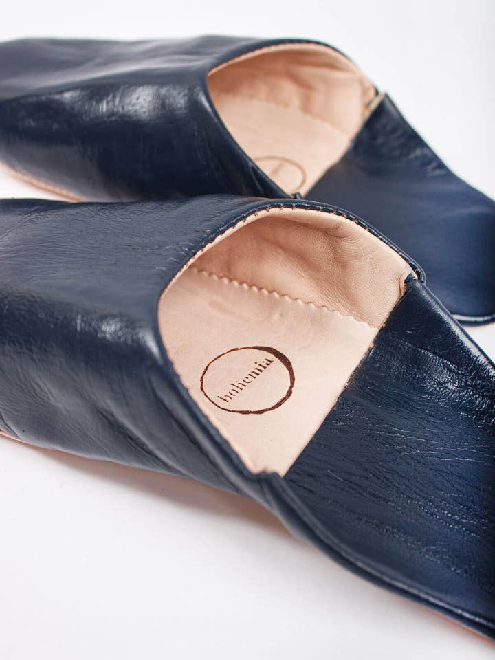 Bohemia Design - Wholesale Slippers - Men's - Moroccan Men's Babouche Slippers, Indigo