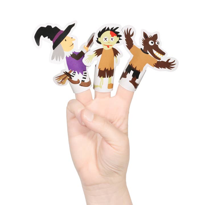 pukaca – Fantoche de dedo - Crianças e bebés por atacado – Fantoches de Papel Clássicos de Monstros para Dedos1