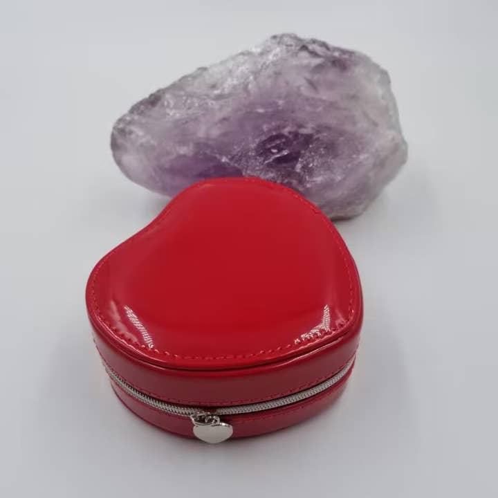 magnolia jewelry - Vente Boîte/rangement à bijoux - Boîte à bijoux en cuir en forme de cœur, étui de voyage1