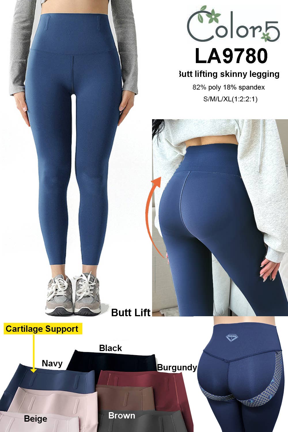 Color 5 - Wholesale Athletic/Lounge Leggings - Women's - Active wear faja body shaper hip lifting skinny yoga legging3