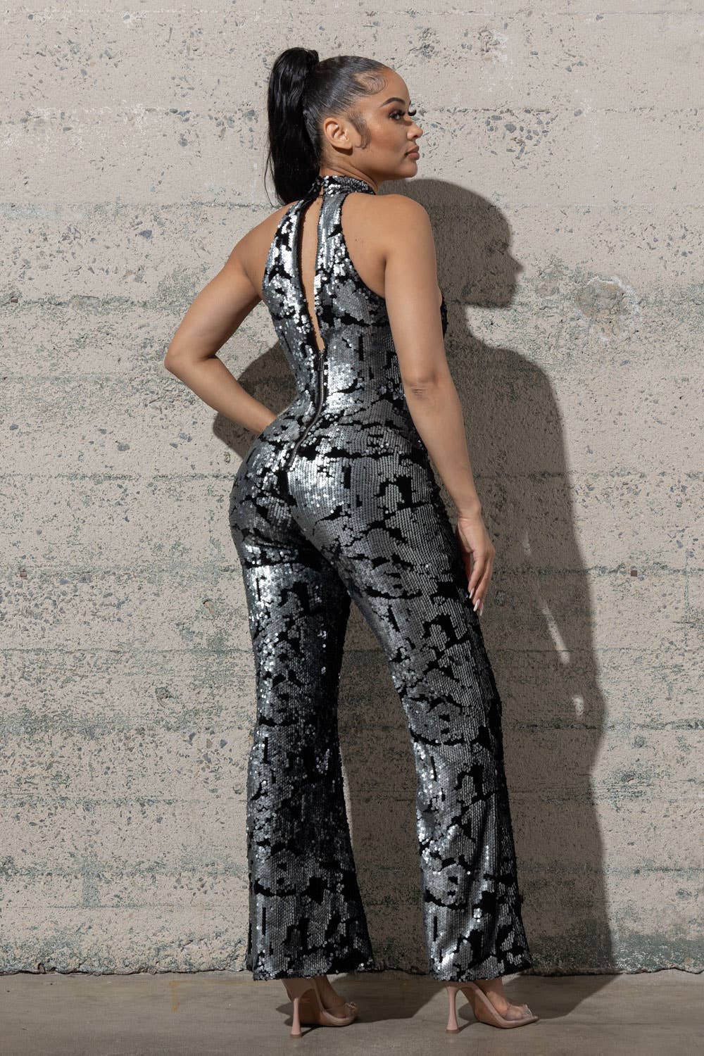 Melrose with Love - Wholesale Jumpsuit - Women's - BELL BOTTOM STRETCHY VELVET SEQUINS JUMPSUIT10