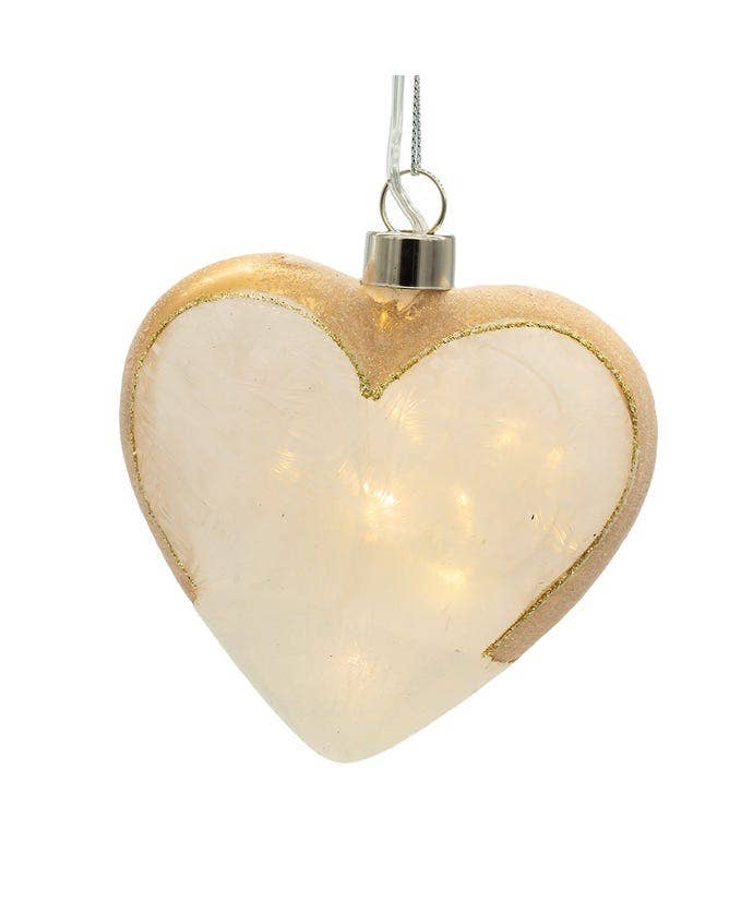 Kurt S. Adler, Inc. - Wholesale Ornament - 4.33" Usb Lighted Glass Heart Orn3