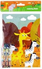 Tiny Mills – wholesale Målarbok - Barn och baby – Zoo Jungle Safari Djur Målarböcker med kritor Party13