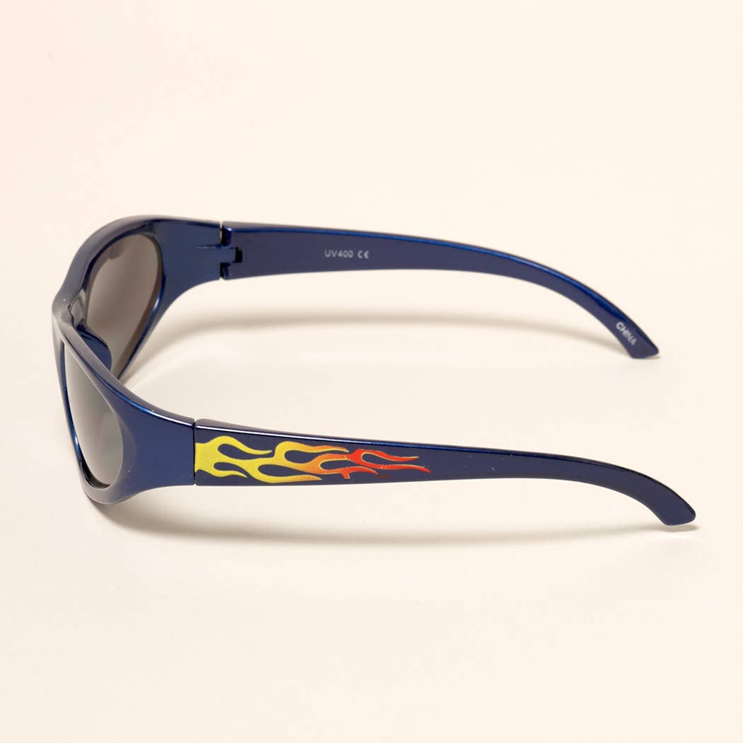  ASSORTED COLOR Kids Trendy Flame Pattern Sunglasses for wholesale on Faire12