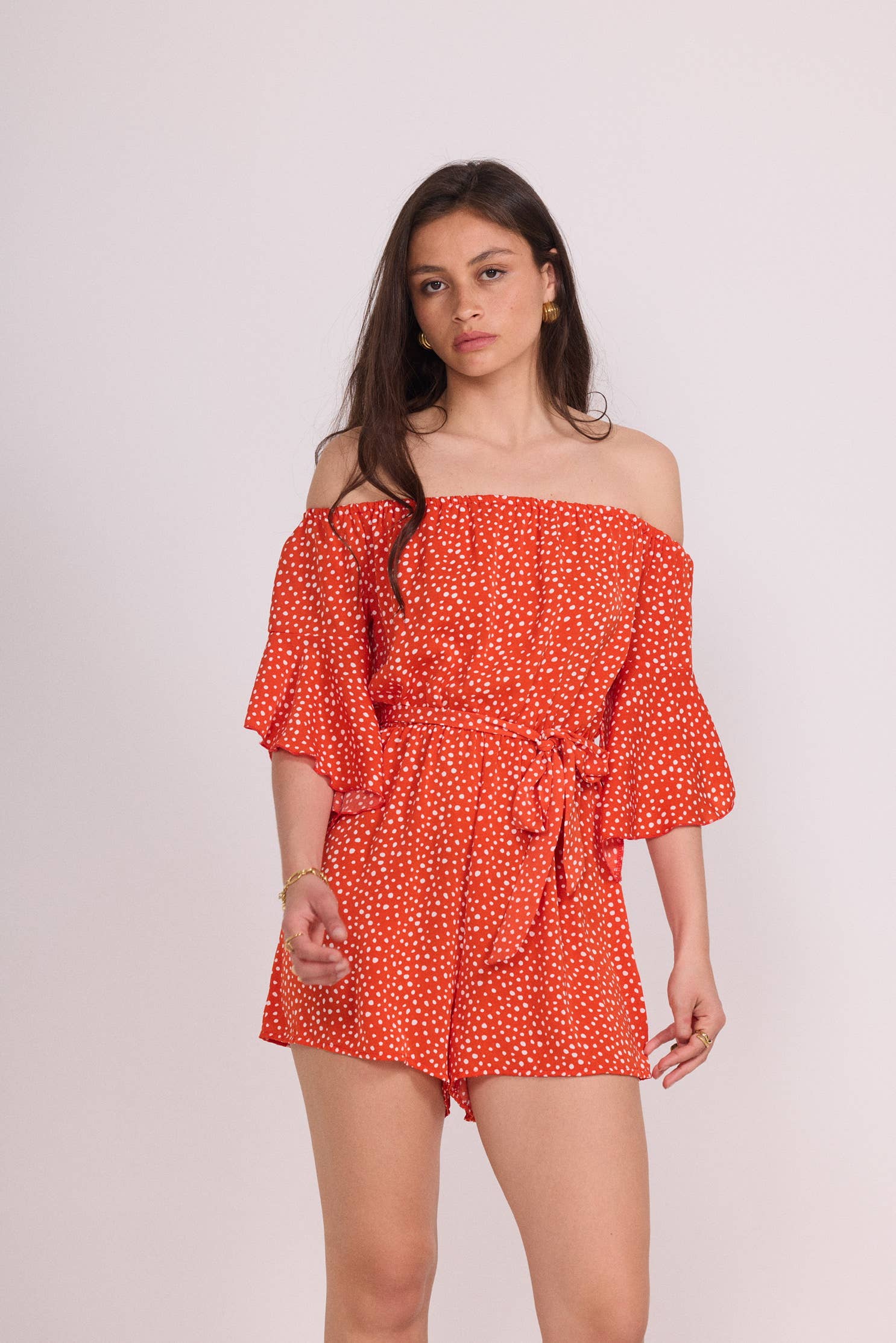 LUCCE – Romper - Mulher por atacado – Macacão curto às bolinhas - 4824A5