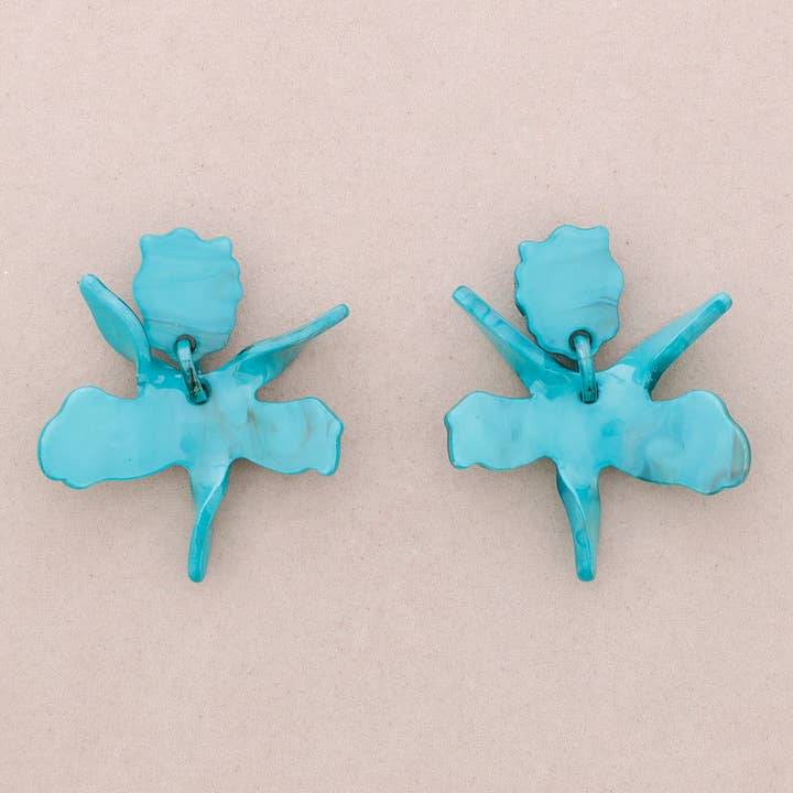 La Cuerda De Sol - Wholesale Snap Jewelry - Resin Flower Earrings