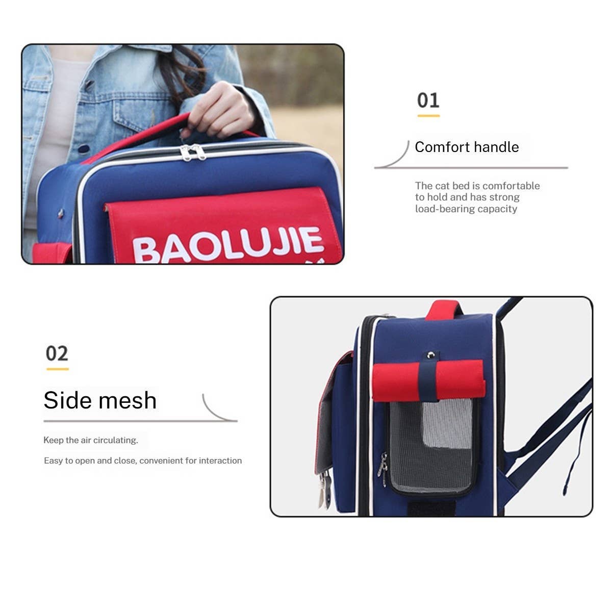 PAWPAWwholesale - Wholesale Pet Carrier - Cat/Dog - Waterproof Cat Carrier Backpack, Oxford Fabric Bag_CWMM69347