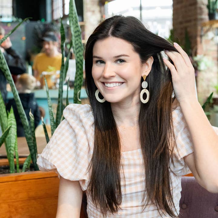 Spiffy & Splendid - Wholesale Dangle Earrings - Lana Earrings - Light Rattan Seashell // Resort, Jewelry