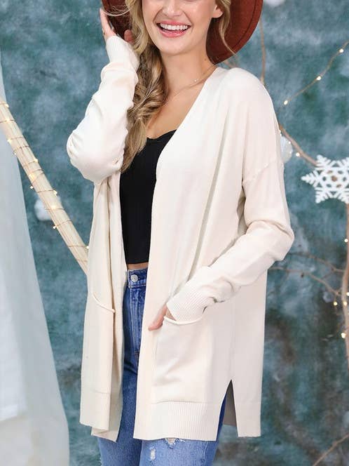 CWOSWL061_LOOSE FIT WITH POCKET SWEATER CARDIGAN_B30314 for wholesale by NINEXIS