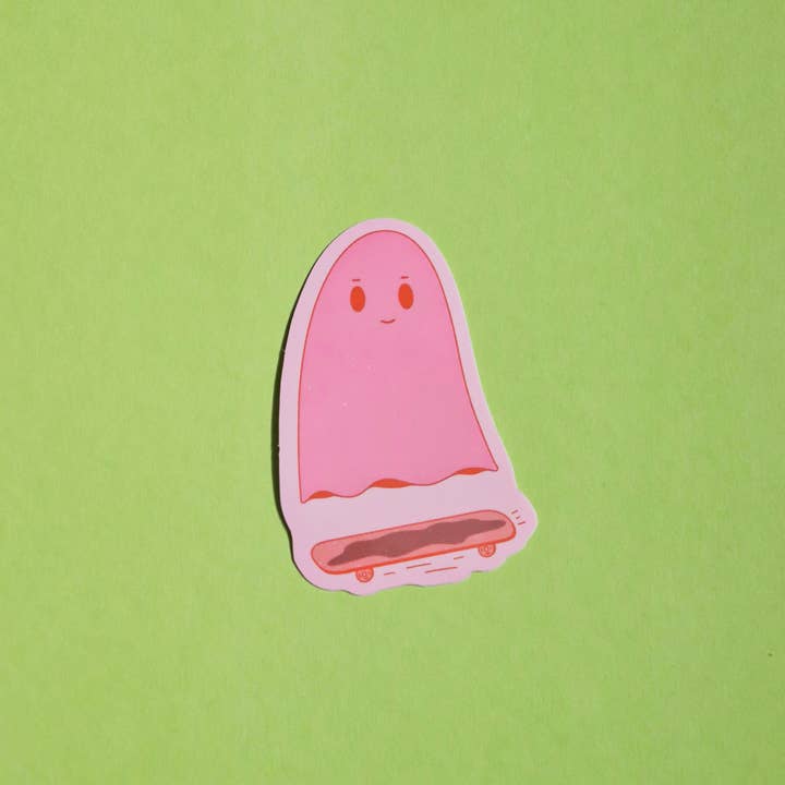 Day Dreamer Studios - Wholesale Sticker - Skateboarding Ghostie | Glossy Waterproof Vinyl Sticker6
