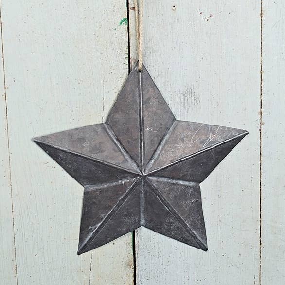 M10797- Metal Star Ornament-Distressed Gray for wholesale by Holiday Depot Inc.