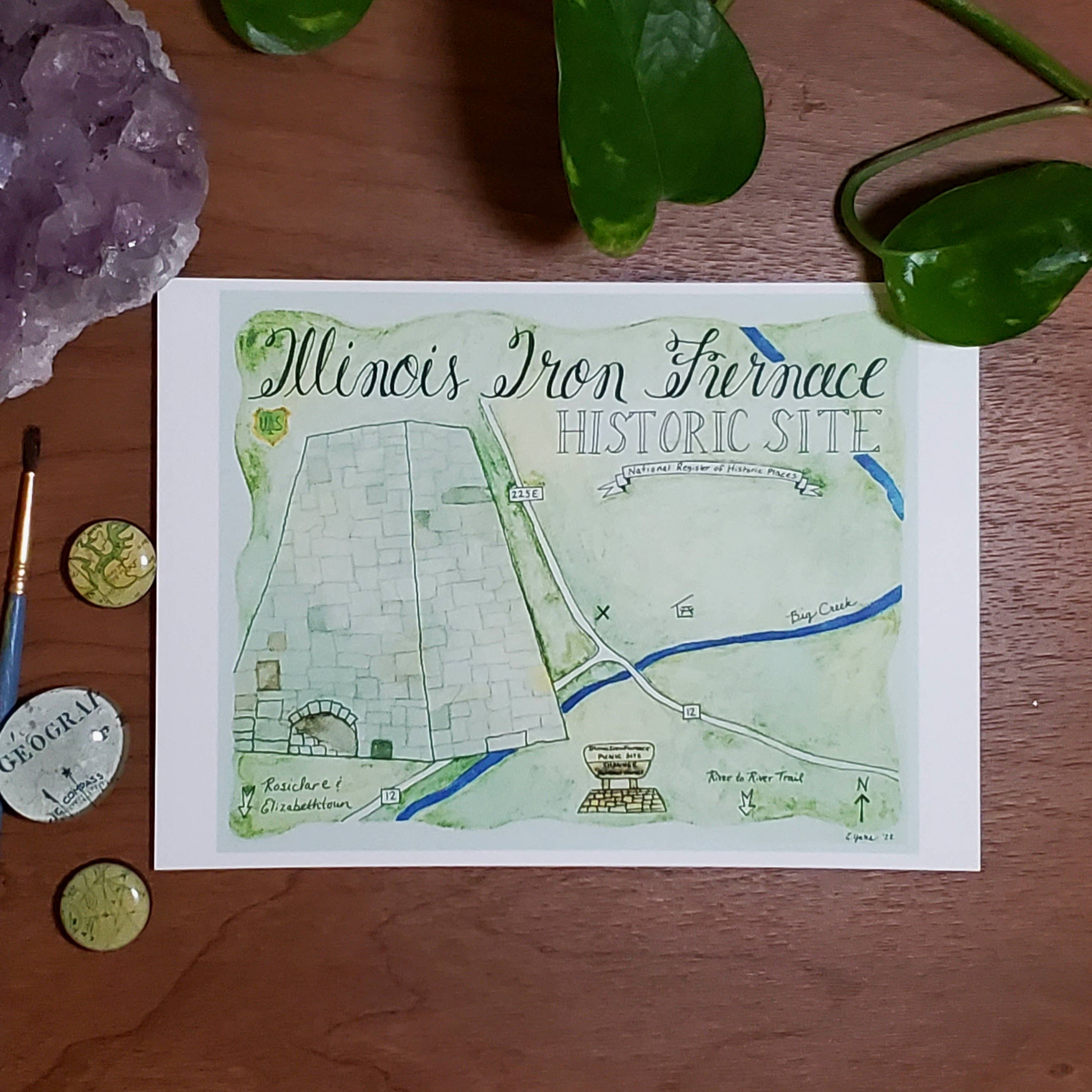 Emily Drew Yates Art & Illustration - Wholesale Postcard - Postcards - Watercolor Calligraphy Maps - 31 Maps12