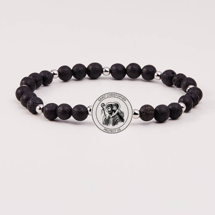 Holy Water Bracelet - Wholesale Beaded Bracelet - MEN'S HOLY WATER ST. CHRISTOPHER BRACELET1