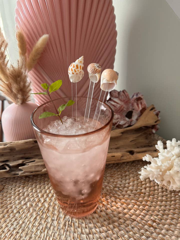 Natural Shell Drink Stirrer | Swizzle Sticks | Set of 6 for wholesale by Salty Sea Company