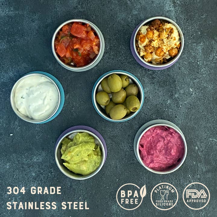 Moonmoon - Wholesale Food Storage Container - Mini Sauce Pots for Dressings, Dips & More - 3 Set