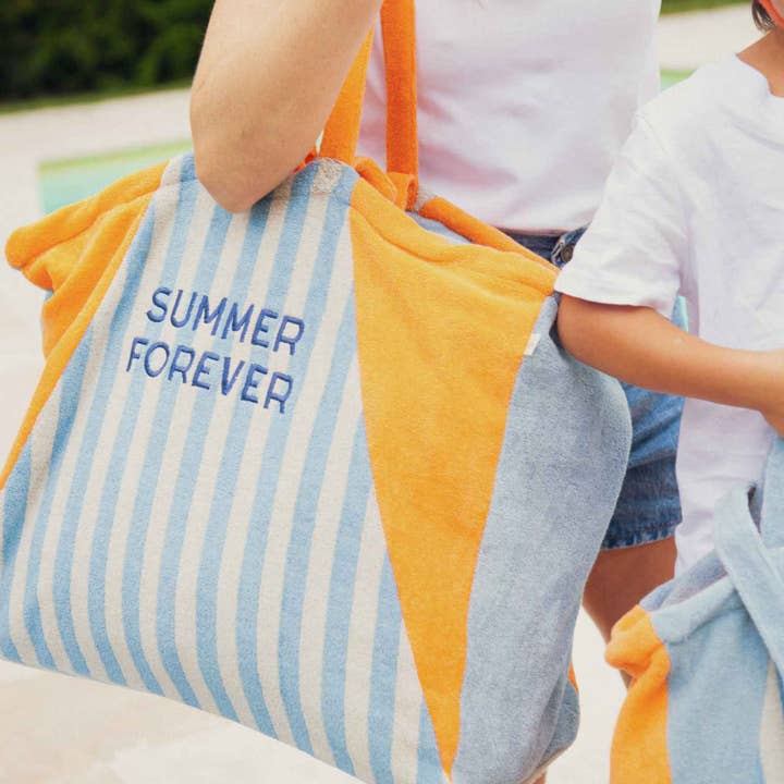 Grand cabas Summer Forever - Éponge Bleu pour la vente par Chamaye