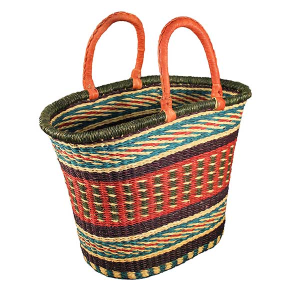 African Market Baskets - Wholesale Basket - G-144: V-Shape Oval Basket = 4 Per Case