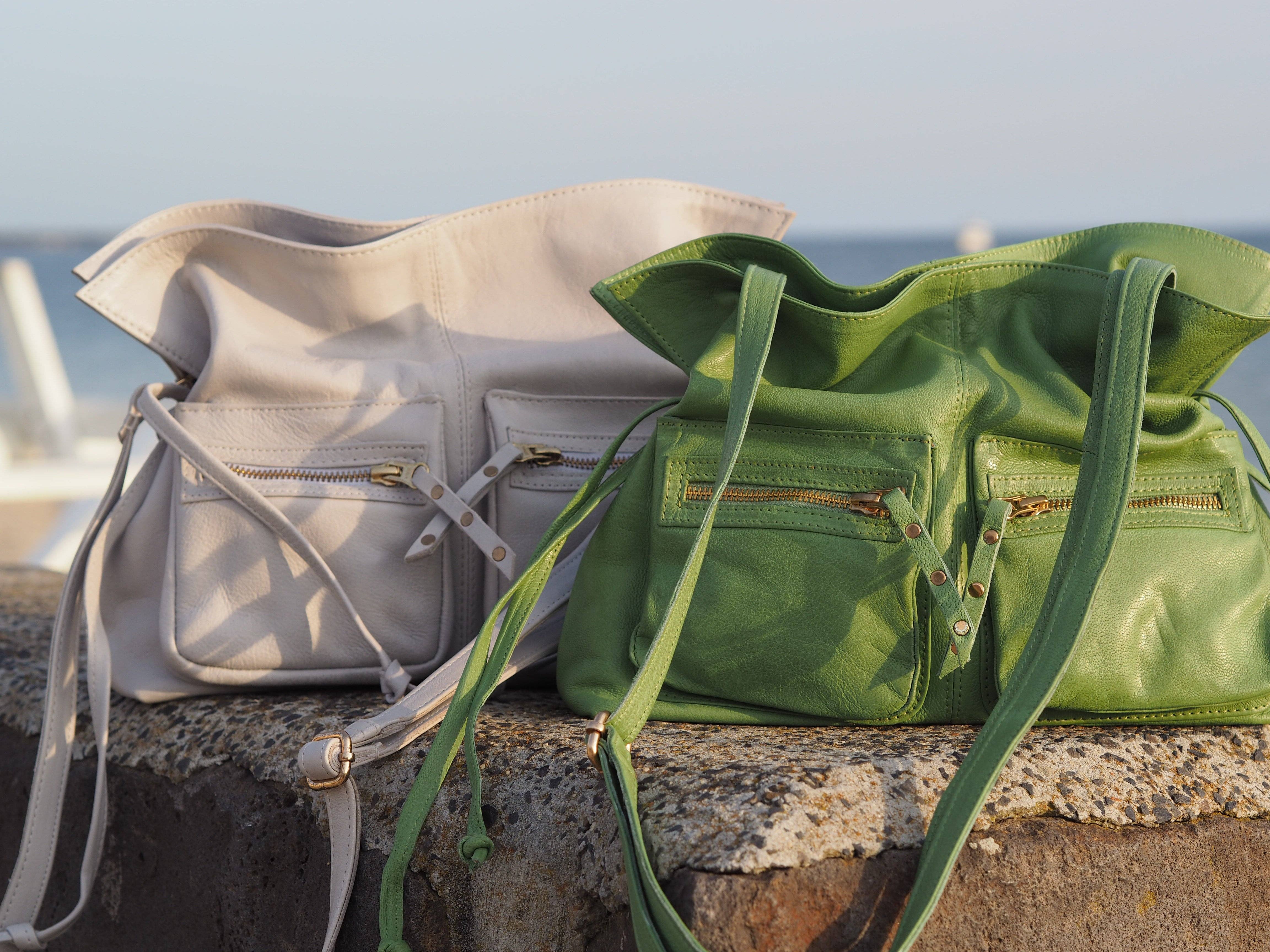 Cadelle Leather - Wholesale Crossbody Bag - Women's - Jillian Drawstring Crossbody | Moss Green5