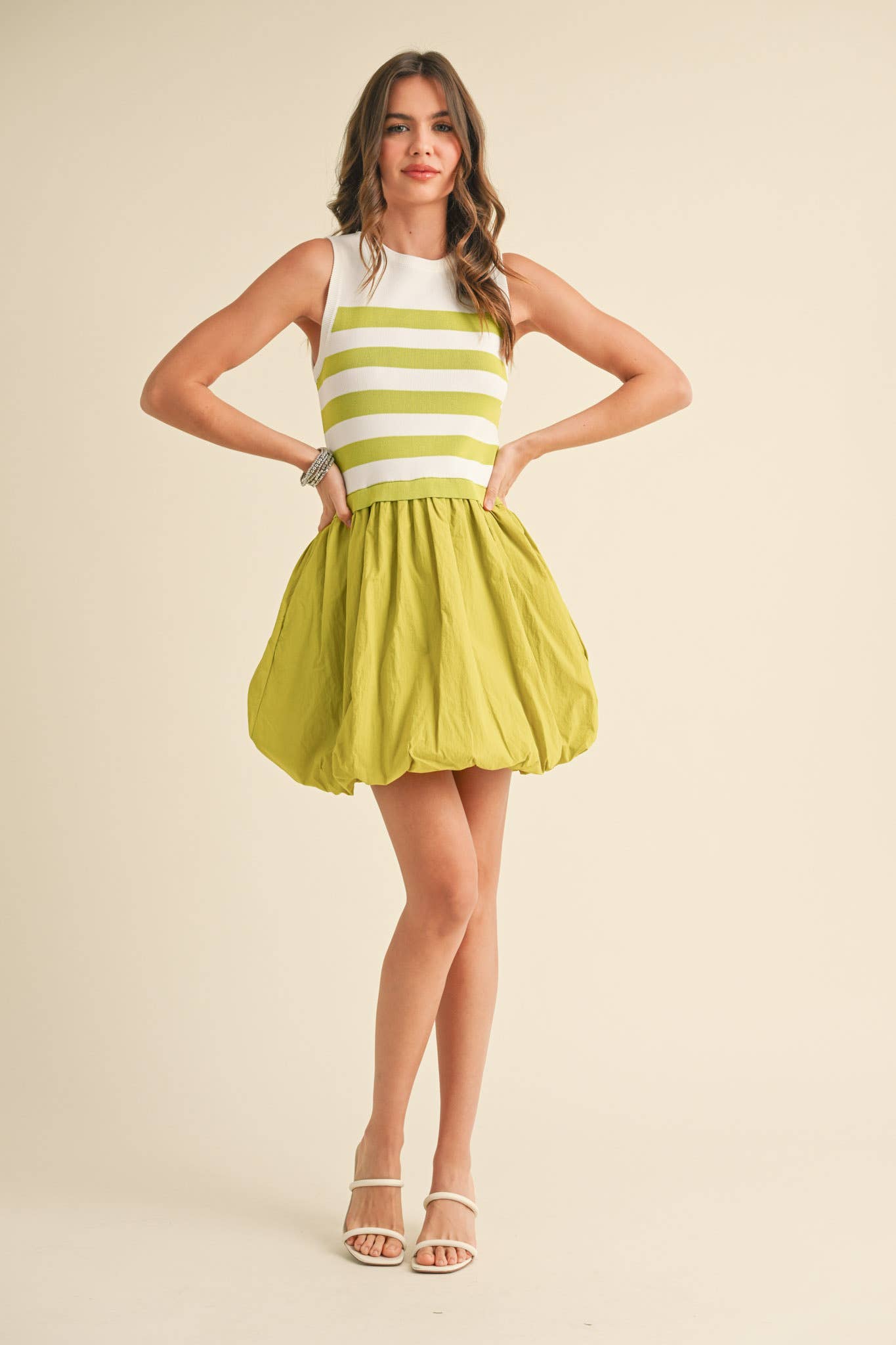 &MERCI – Vestido - Mulher por atacado – VESTIDO MINI COM BAINHA BOLHA EM MÍDIA MISTA MDR371032