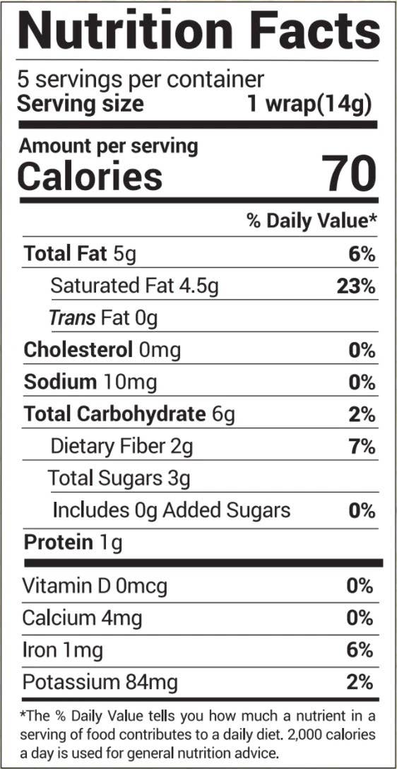 NUCO - Wholesale Bread/Tortilla - Organic Coconut Wraps (Original) 5 Count Pack6