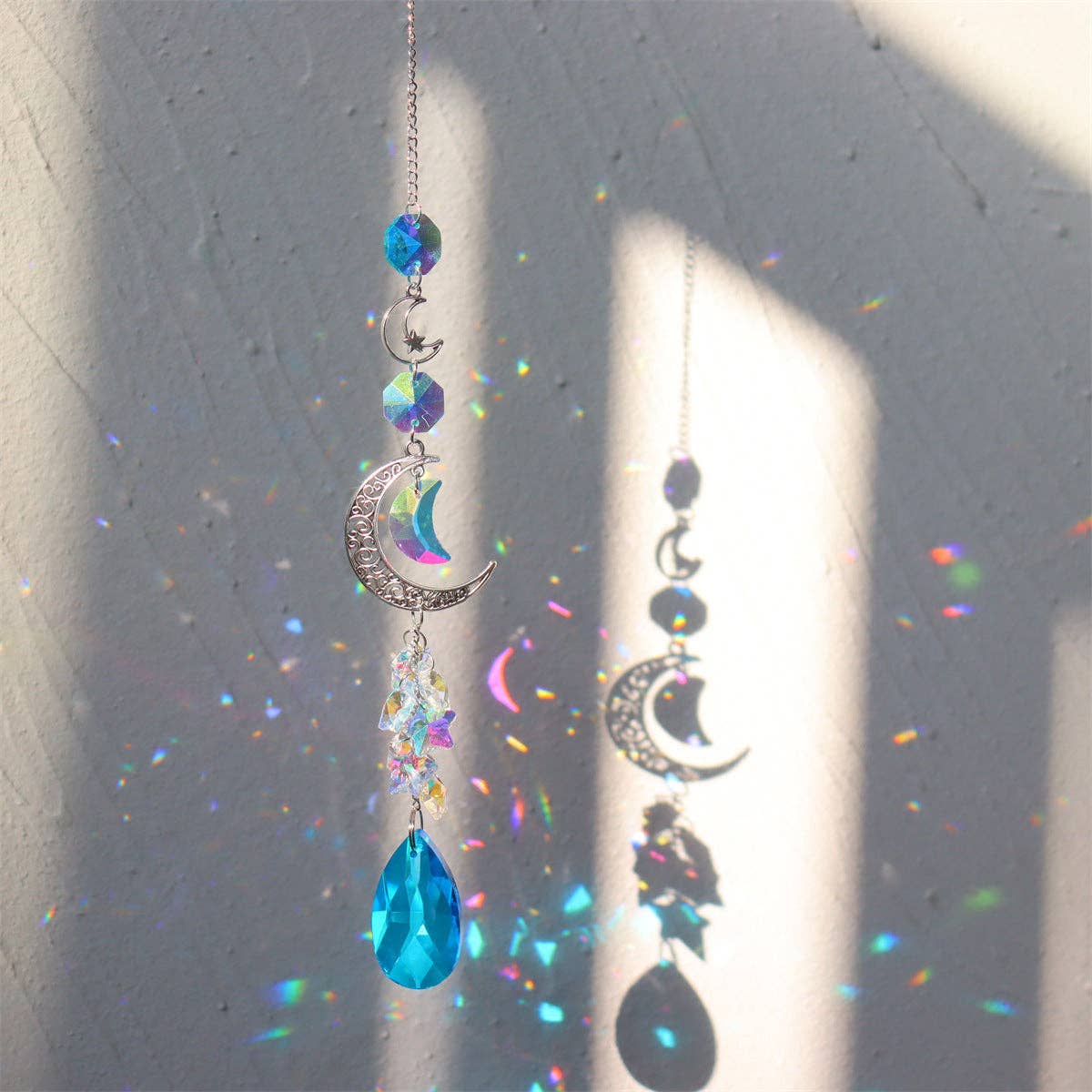 Dipped Shop – Engroshandel Solfanger – 3+ Måne Stjerne Krystal Solfanger Ophæng DPH19246