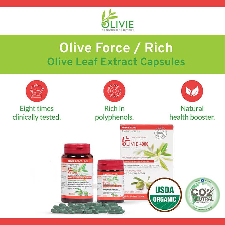 ATLAS OLIVE OILS - Wholesale Oral Supplement/Vitamin - OLIVIE FORCE Organic Olive Leaf Extract | Rich in Polyphenol3