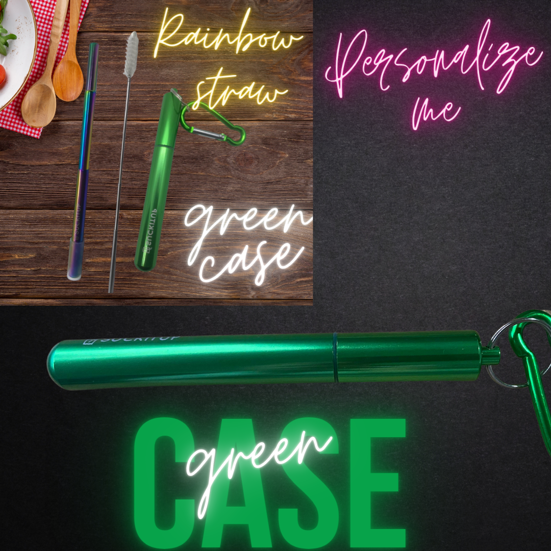 Suck It Up Straws - Vente Paille - Pailles métalliques télescopiques avec étui pour porte-clés et brosse de nettoyage20