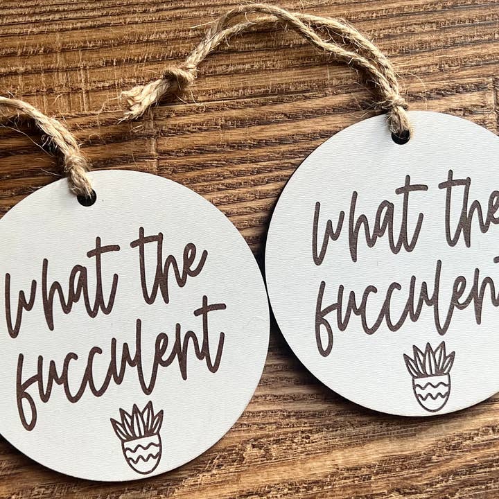 Davenport Lane - Wholesale Ornament - What the fucculent, plant, funny plant saying