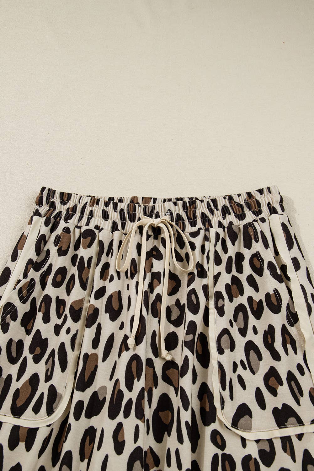 Khaki Leopard Wide Leg Cropped Pants for wholesale on Faire2