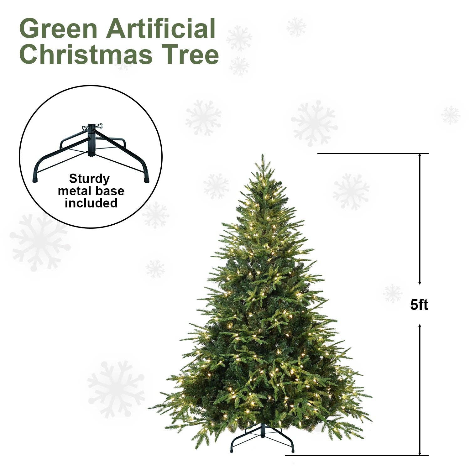 39F Inc. - Wholesale Artificial Christmas Tree - 6.5FT Prelit Christmas Tree with 450 Lights and 2225 Tips6