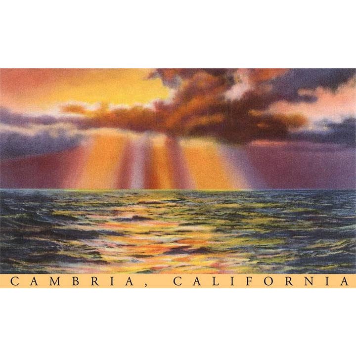 Magnet CA-1055 Sunset over Ocean, Cambria, California for wholesale by Found Image Press