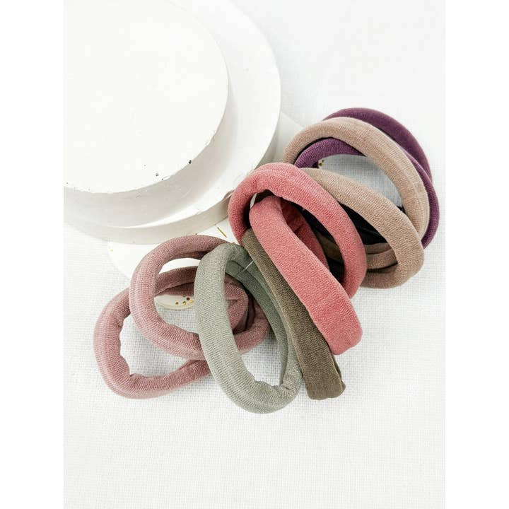 10-Pcs Mauve Color Hair Tie Set for wholesale on Faire