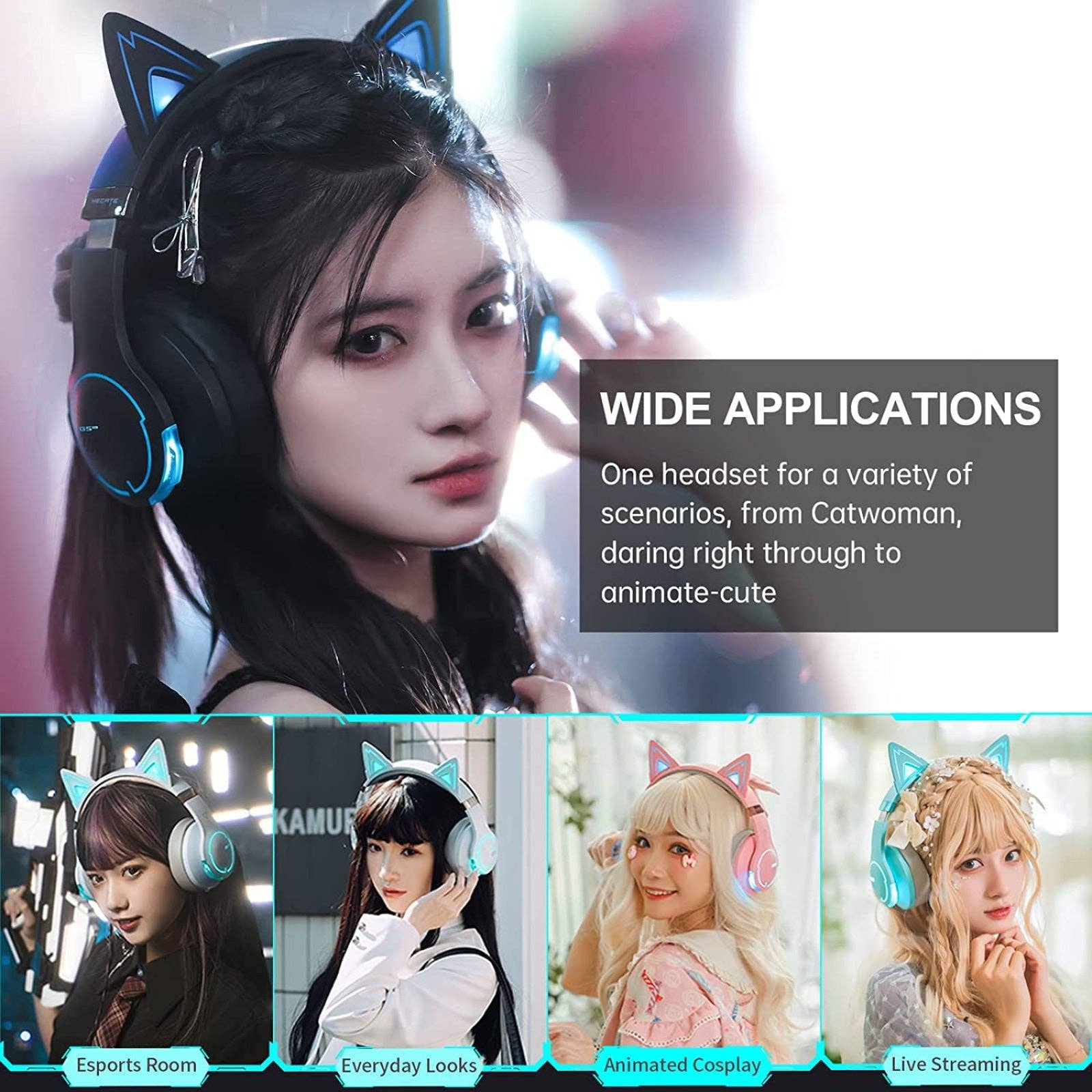 Sixale - Wholesale Headphones - Edifier G5BT CAT Wireless Bluetooth Wired Cat Ear Gaming Headset with Mic8