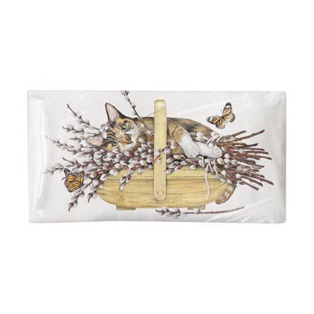 Cat Willow Basket Bagged Towel for wholesale by Mary Lake-Thompson Ltd.