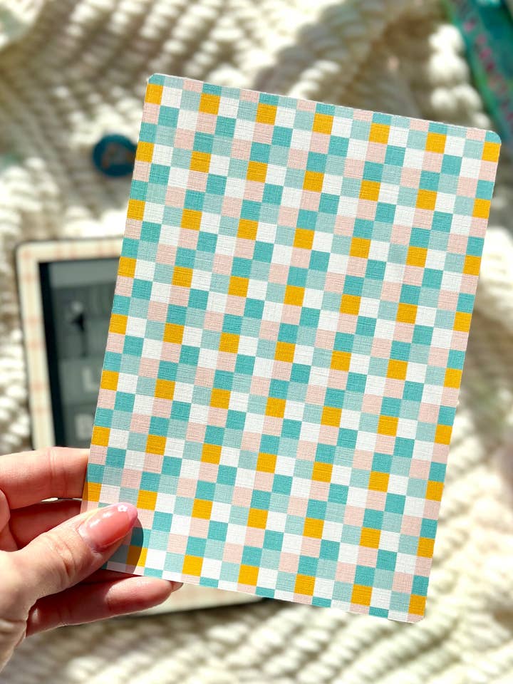 Colorful Spring Checkered Kindle Insert for wholesale by The Cozy Peach Co