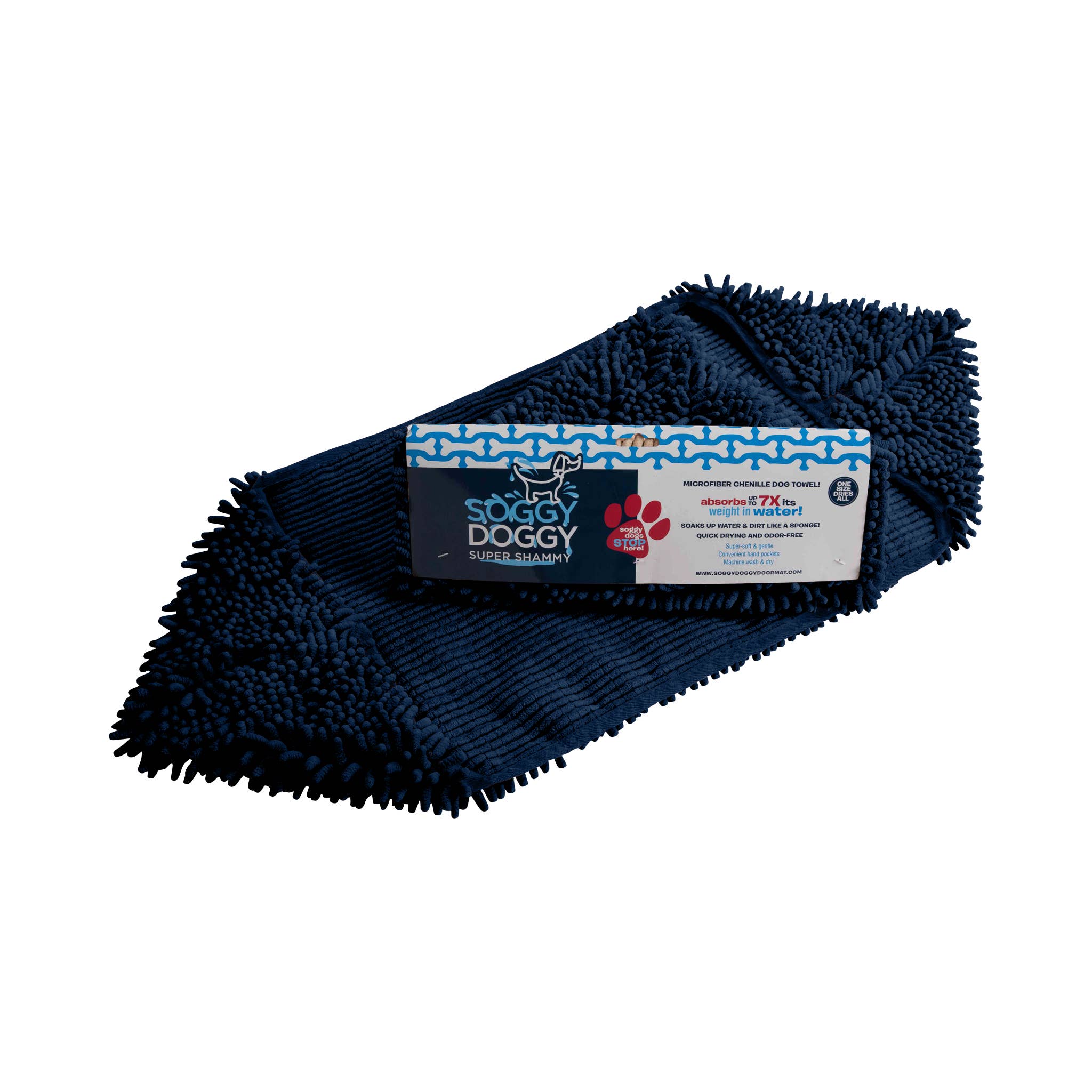 Soggy Doggy Doormat - Wholesale Pet Towel - Dog - Soggy Doggy Super Shammy: Navy Blue2