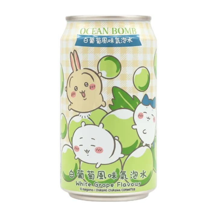 Ocean Bomb Chiikawa Sparkling Water White Grape Flavor 330ml for wholesale by 8090 Shop