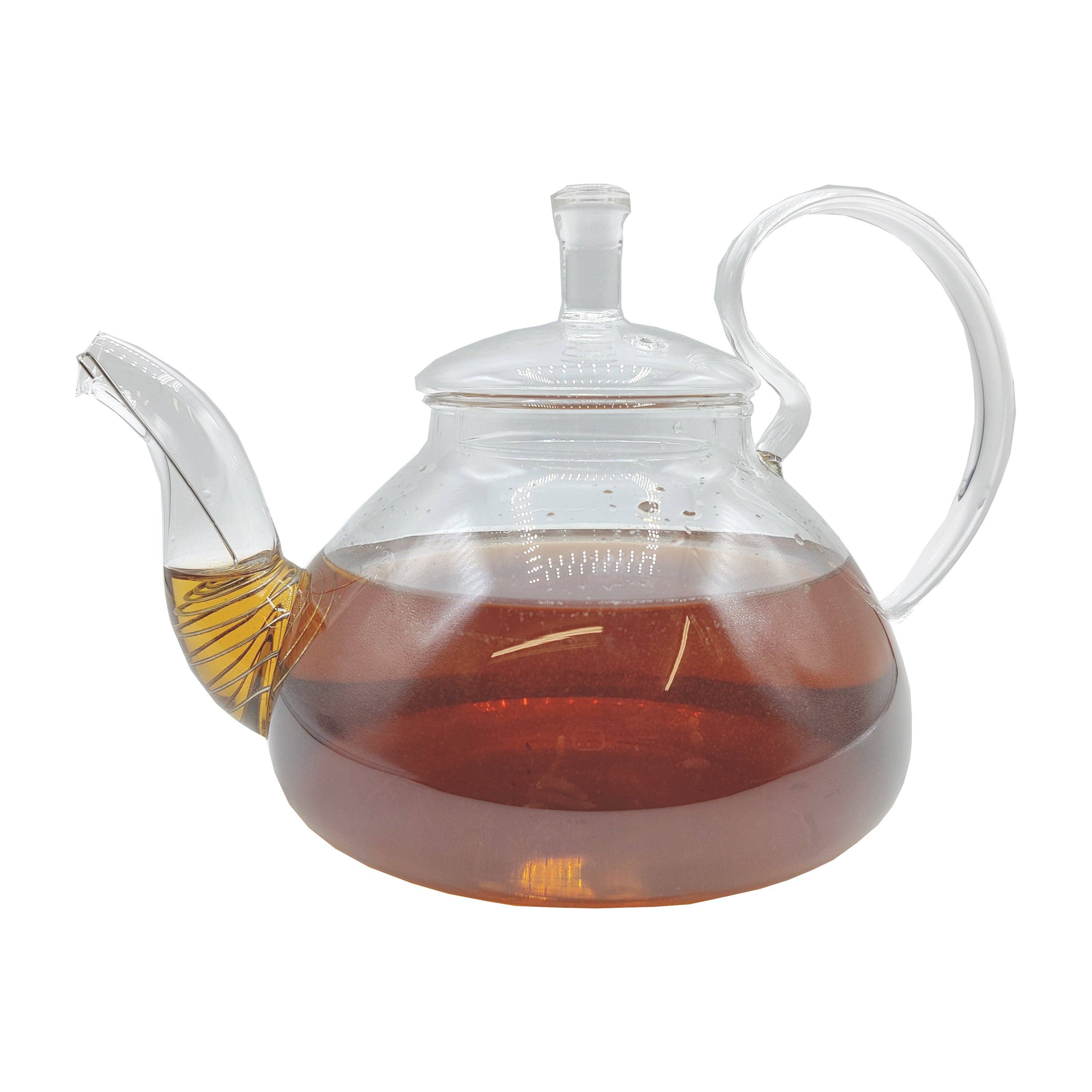 Tea People – wholesale Tea pot – 800ml Clear Glass teapot with wire coil filter0