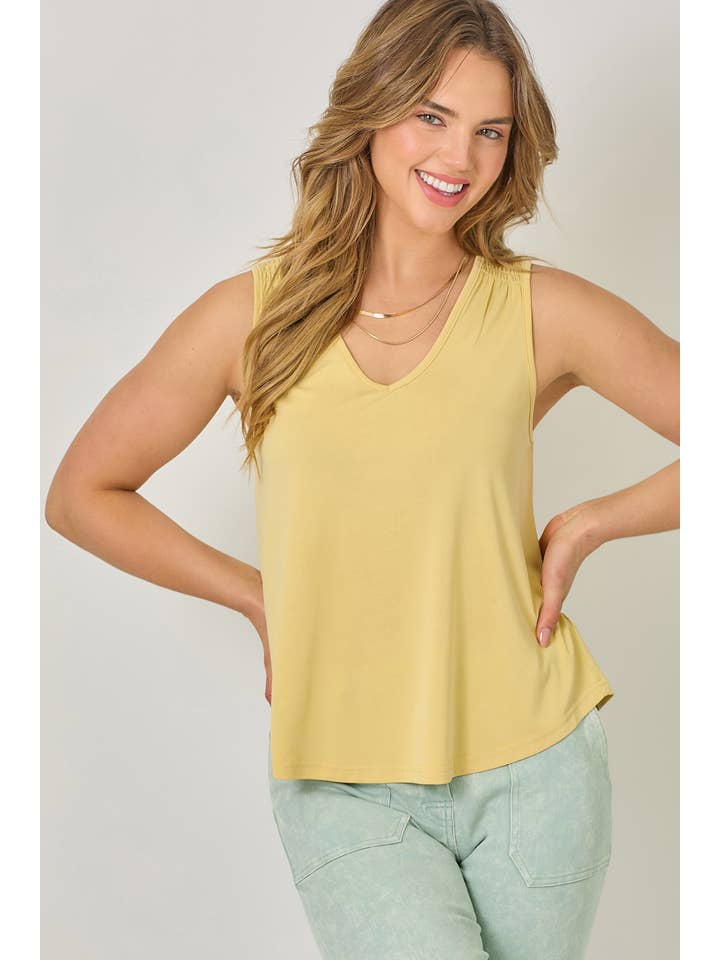 Mystree - Venta al por mayor Camiseta sin mangas - Mujer - 61036 Camiseta de Tirantes con Hombros Fruncidos de Cupro Modal7